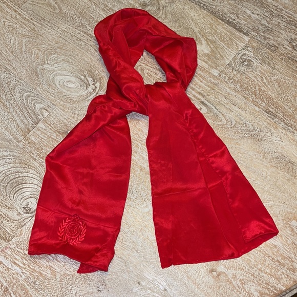 Liz claiborne red silk 1990s 90s Scarf vintage - Picture 5 of 8